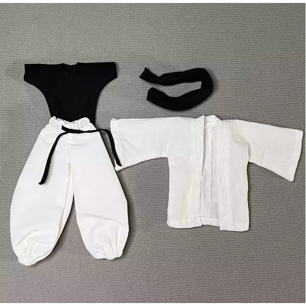 shf 1/12 Scale Jujutsu Kaisen Gojo Satoru Clothes Set White Coat Lantern Pants with Scarf for 6" Act