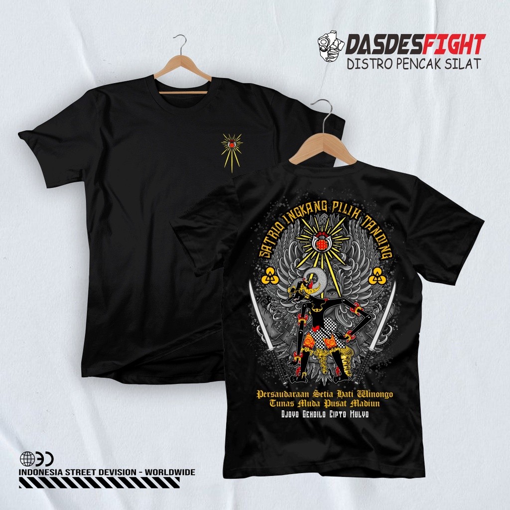 KAOS T-SHIRT SATRIO PSHW SH WINONGO DESIGN WAYANG BEST SELLER
