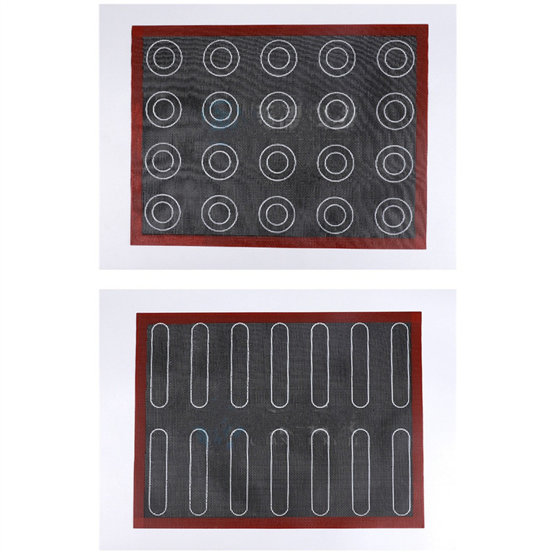 A44U 1 Piece Reversible Printed Macaron Puff Baking Mat As Shown 30X40 Cm NonStick Pastry Oven Cake 