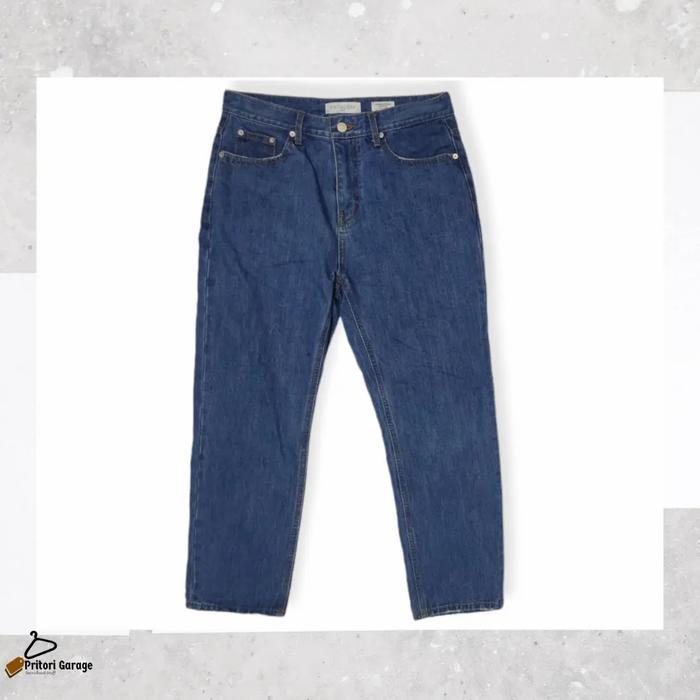 Raw Denim Jeans Tebal Fatalism Slim Fit Ankle Blue Color 32