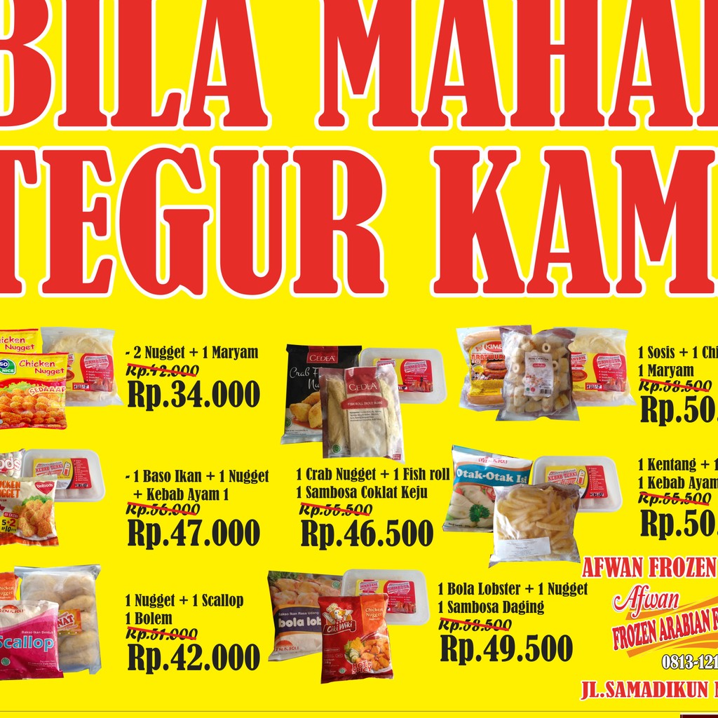 Spanduk Menu Ukuran 1:1