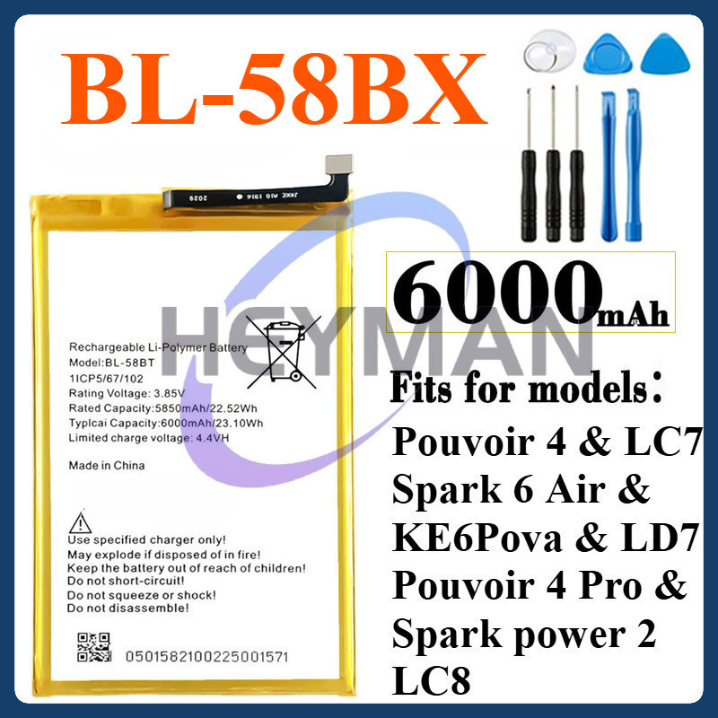 Untuk Infinix Hot 9 paly 10 paly 11 paly Hot 10S 10T X680 X680B X680C X688C Baterai BL-58BX