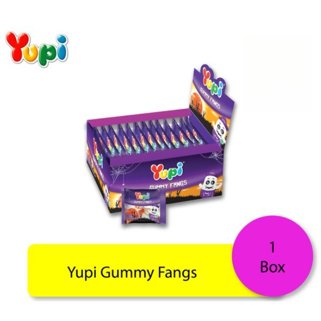 Yupi Gummy Fang - Permen Jelly Rasa Buah Bentuk Gigi Taring --