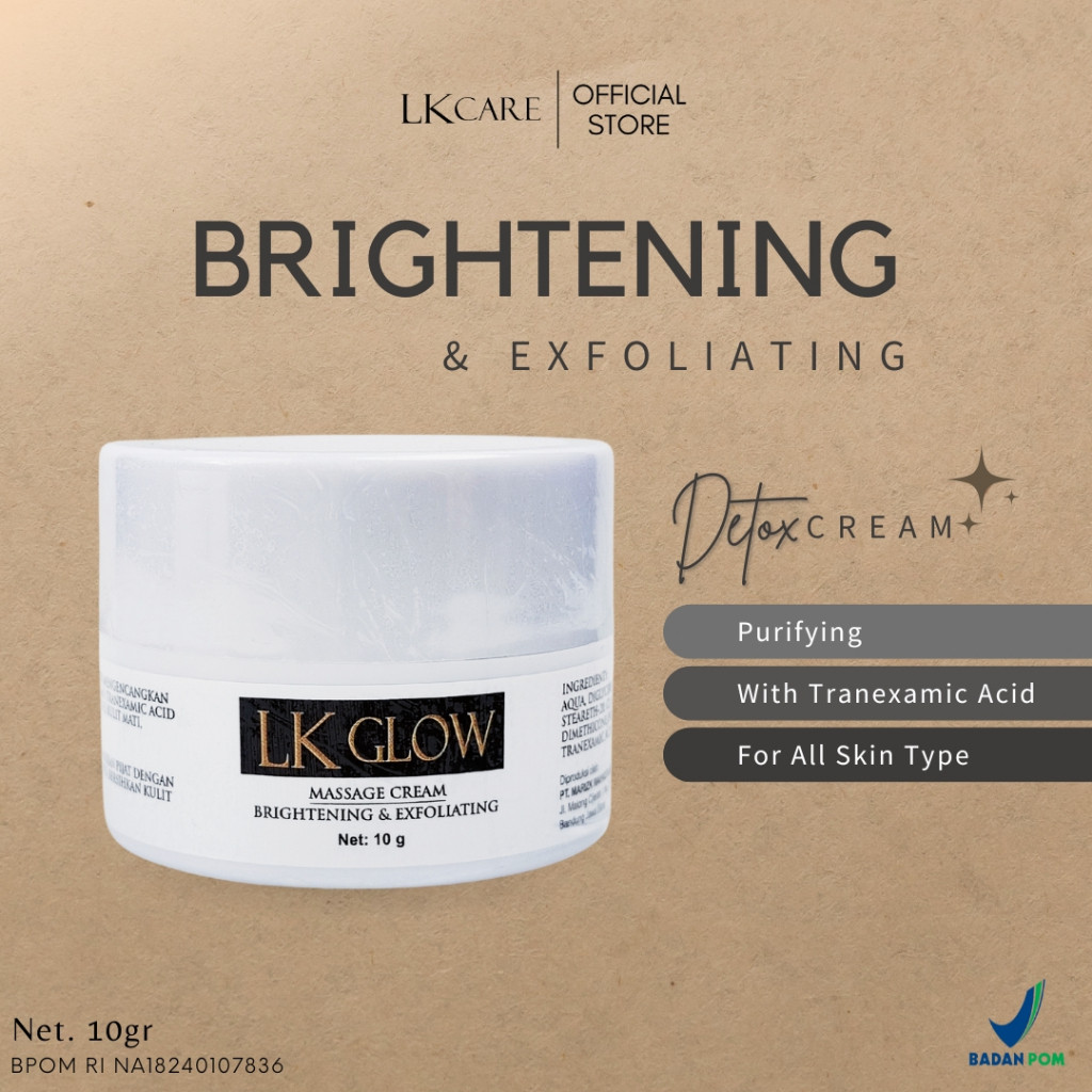 Massage cream LK GLOW cream detox wajah ultrasound BPOM RI