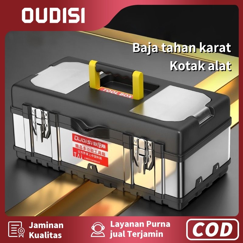 WOKER.ID OUDISI  Tool box Besar 14/17/20 Inch BoXAlat Perkakas Tool Box Bahan StainlessSteel Kotak P
