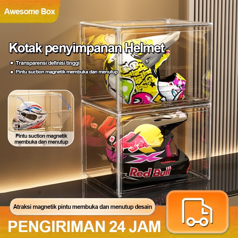 FUJA.ID Lemari Penyimpanan Helm Sepeda Motor Lemari Penyimpanan Multifungsi Lemari Pajangan HelmLema