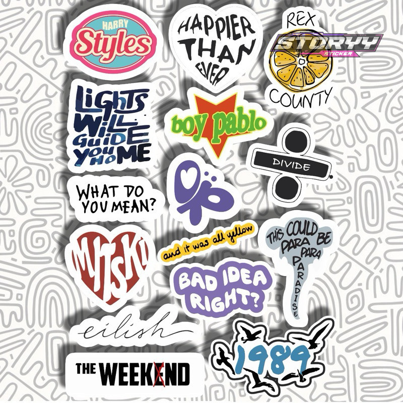 Sticker Billie Eilish Coldplay Olivia Rodrigo
