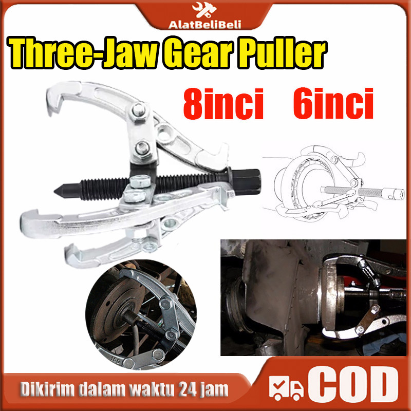 6/8Inch  Gear Puller 3 Jaw Tracker, alat pencabut bearing laher,Perbaikan motor, mobil, dan mesin in