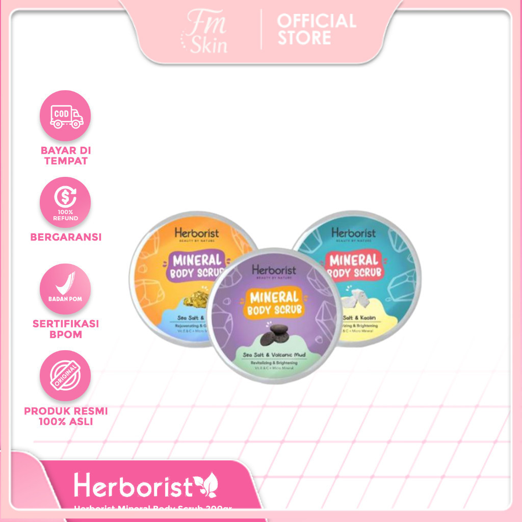 FS  - Herborist Mineral Body Scrub 200gr / Scrub Badan / Lulur Badan