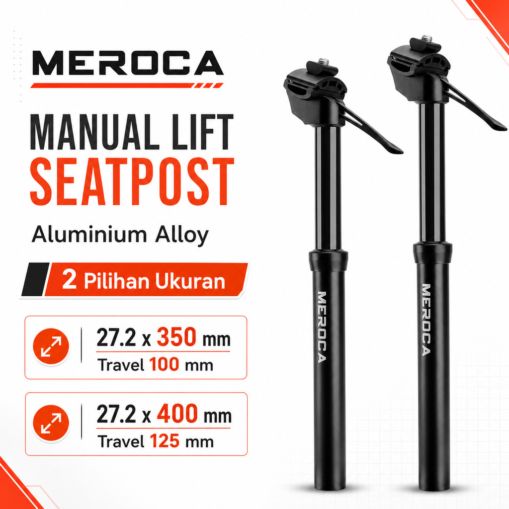 Meroca Dropper Adjustable Seatpost 27.2 Tuas Diameter Seatposh Sepeda 27.2mm travel 100 125 mm Tuas 
