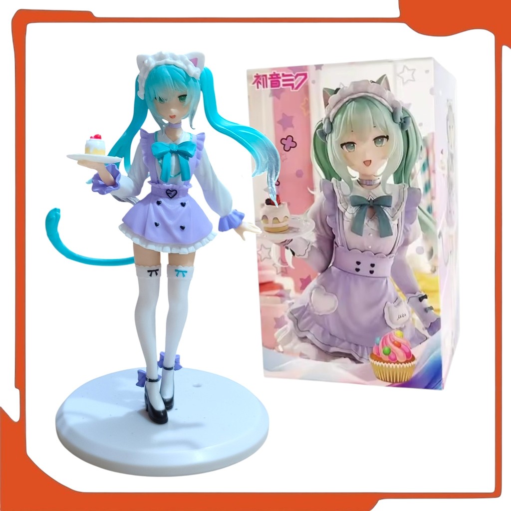 Action Figure Hatsune Miku Costume Cafe Cat Maid Pajangan Koleksi