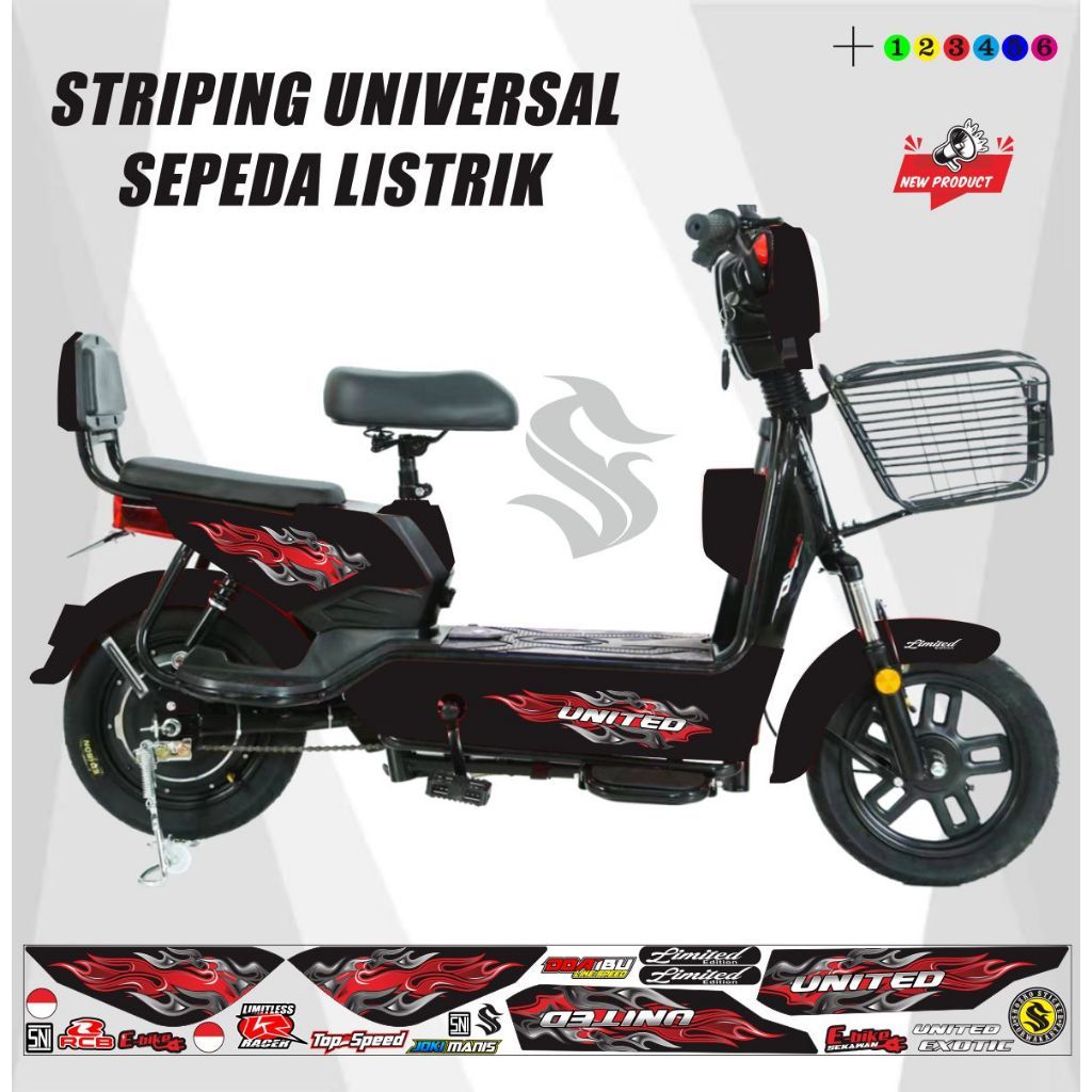 STRIPING SEPEDAH LISTRIK / STIKER UNIVERSAL SEPEDAH LISTRIK