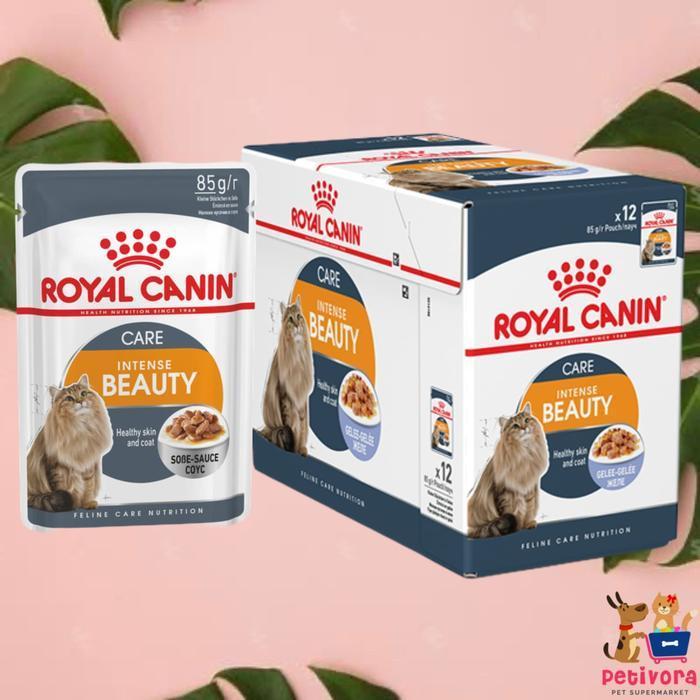 Royal Canin Intense Beauty Hair and Skin Care Pouch 85gr Adult Cat Wet - Gravy