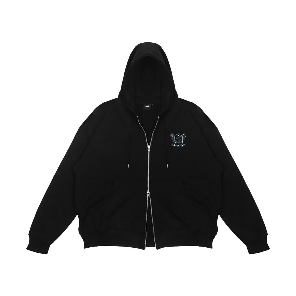 308 ABSLTUNSCRD - ZIP DOUBLE HOODIE AU SHINE - BLACK