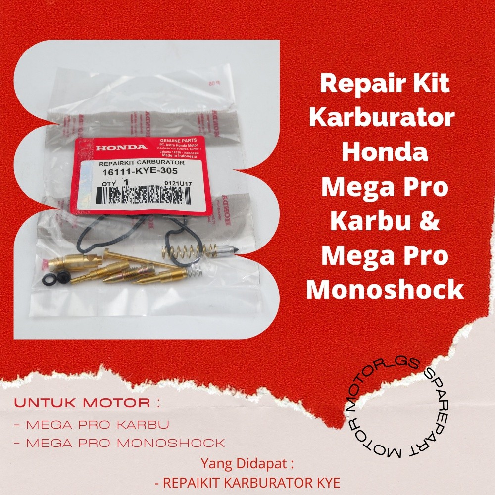 ori Repair Kit Repairkit Karburator Honda Mega Pro New Monoshock Karbu -16111-KYE-305 original premi