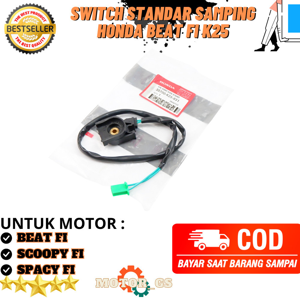 Ori Switch Standar Samping K25 Honda Beat FI / Switch Assy Side Stand Scoopy FI&Spacy FI - 35700-K25