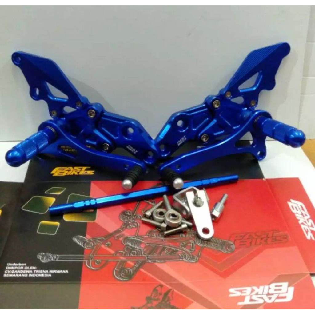 Footstep Underbone Full 1 Set Foot Step Kiri Kanan Bahan CNC Tebel Motor Vixion Old New Xabre R15 V2