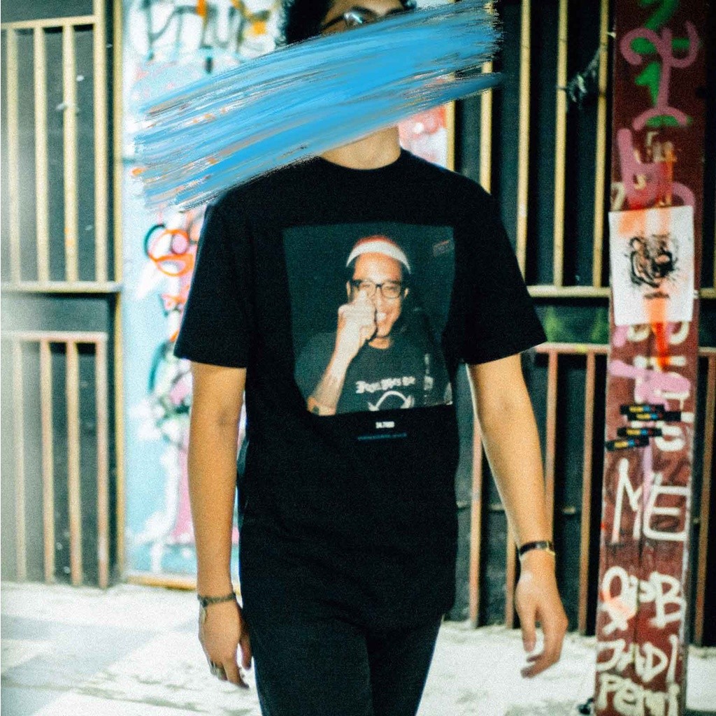 UNKL347 Kaos T-shirt Katun Lengan Pendek Motif Hitam 347XRR 3