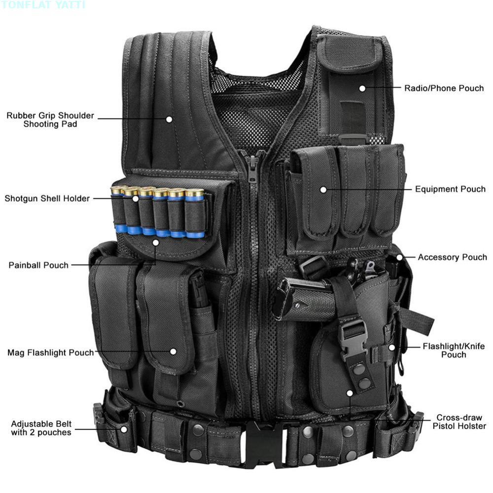 Hunting Security Clothes Swat Tactical Vest Swat Jacket est Rig Multi-pocket Swat Army Cs Hunting Ve