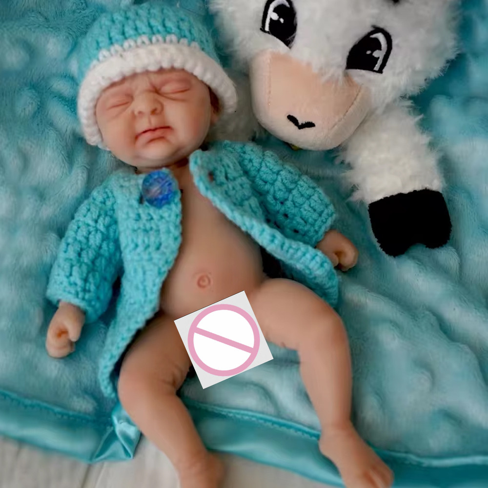 7" Micro Preemie Full Body Silicone Wronged bady Doll "Lucas" and "Lila"Lifelike Mini Reborn Doll Su