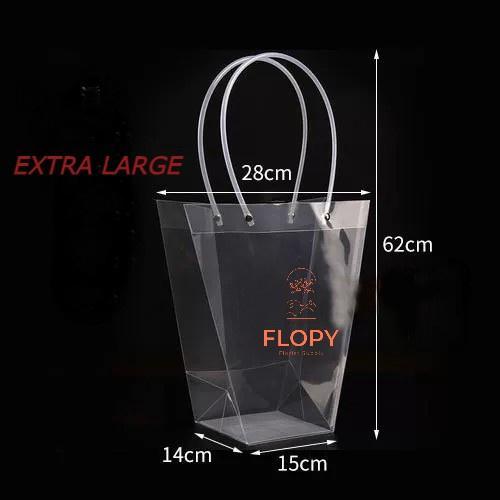 Paper Bag Bunga / Kotak Bunga [Transparan - Polos] - Extra Large