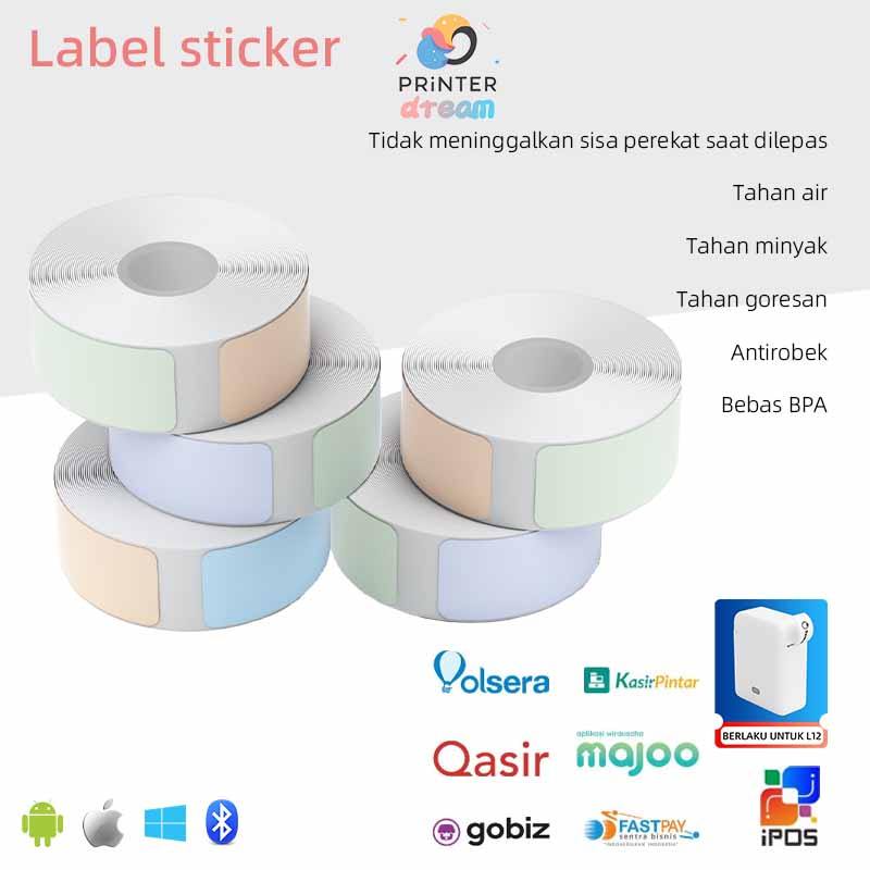 L12 Kertas Label Warna Thermal Economy, Stiker Coret Harga, Kertas Label Diskon Warna