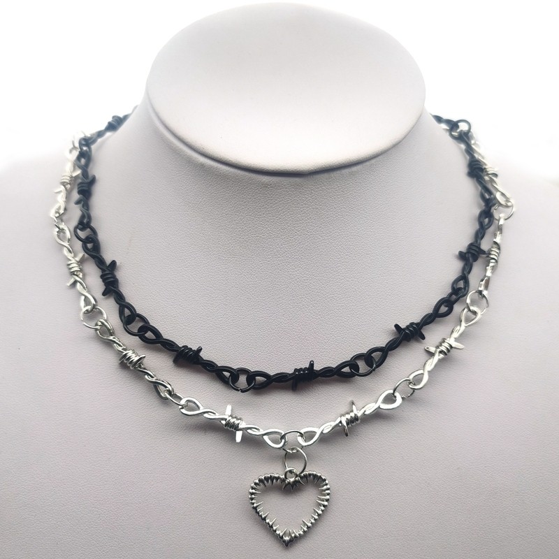 Small Wire Brambles Iron Black Choker  Necklace Women Hip-hop Gothic  Punk Style Barbed Wire Little 