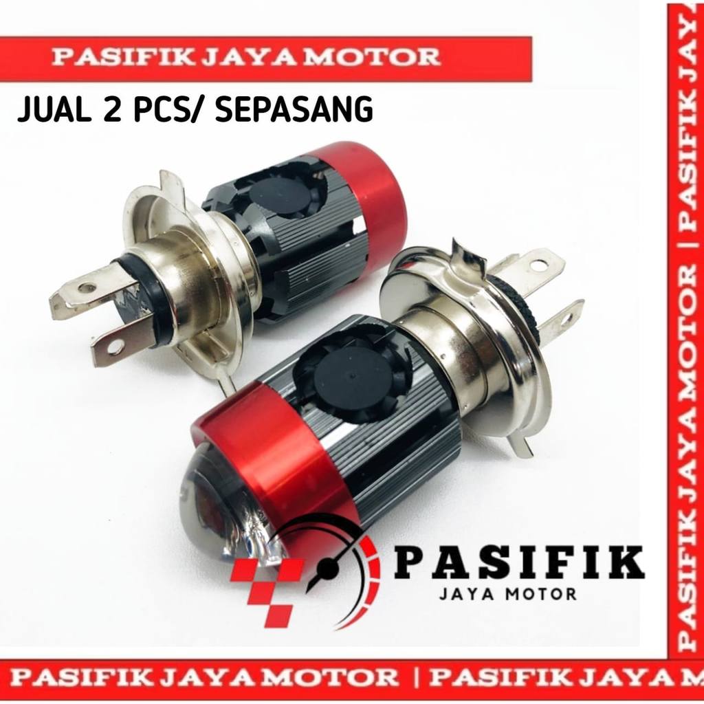 2pcs Lampu Headlamp LED H4 + Kipas Pendingin 12-24volt mobil truk Fuso