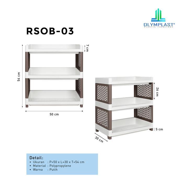 Olymplast Rak Susun Besar Plastik / Rak Buku / Serbaguna - RSOB - 3 Susun