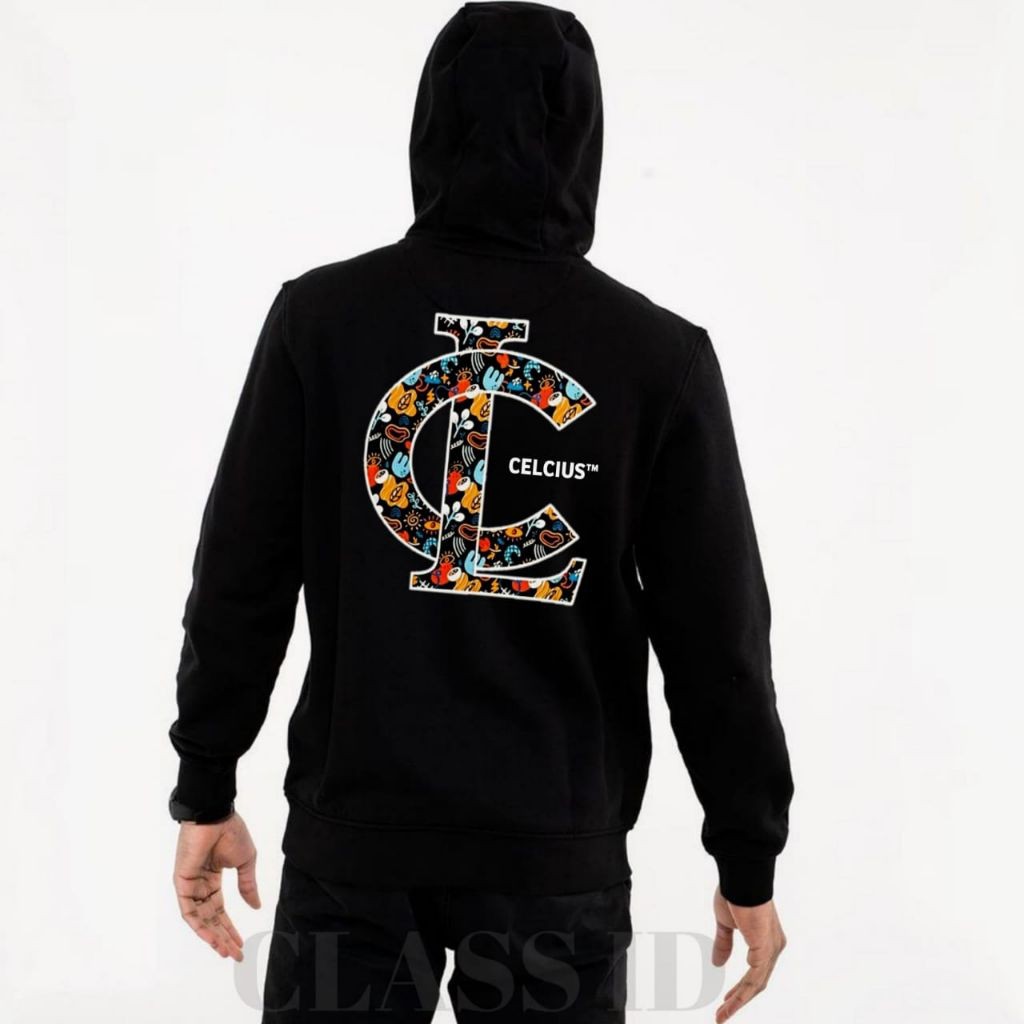 HOODIE CELCIUS BLACK CL ART RAINBOW SWEATER DISTRO PRIA WANITA (SABLON)