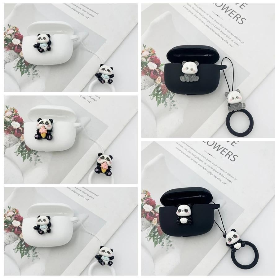 cute panda Earphone Cover For SoundPEATS Air5 PRO /H3/Clip1 /C30/Clear Dot /Life Silicone Case for S