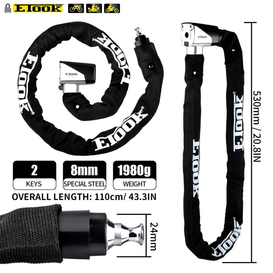 Kunci Sepeda ETOOK, Kunci Sepeda MTB Road Bike Anti Maling, Kunci Rantai Anti Maling Tahan Banting u