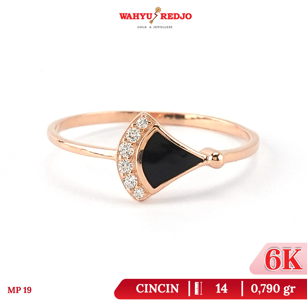 Cincin Emas Kipas Hitam Polos 8K Wahyu Redjo CC-6K-31908619-31908634-PMR