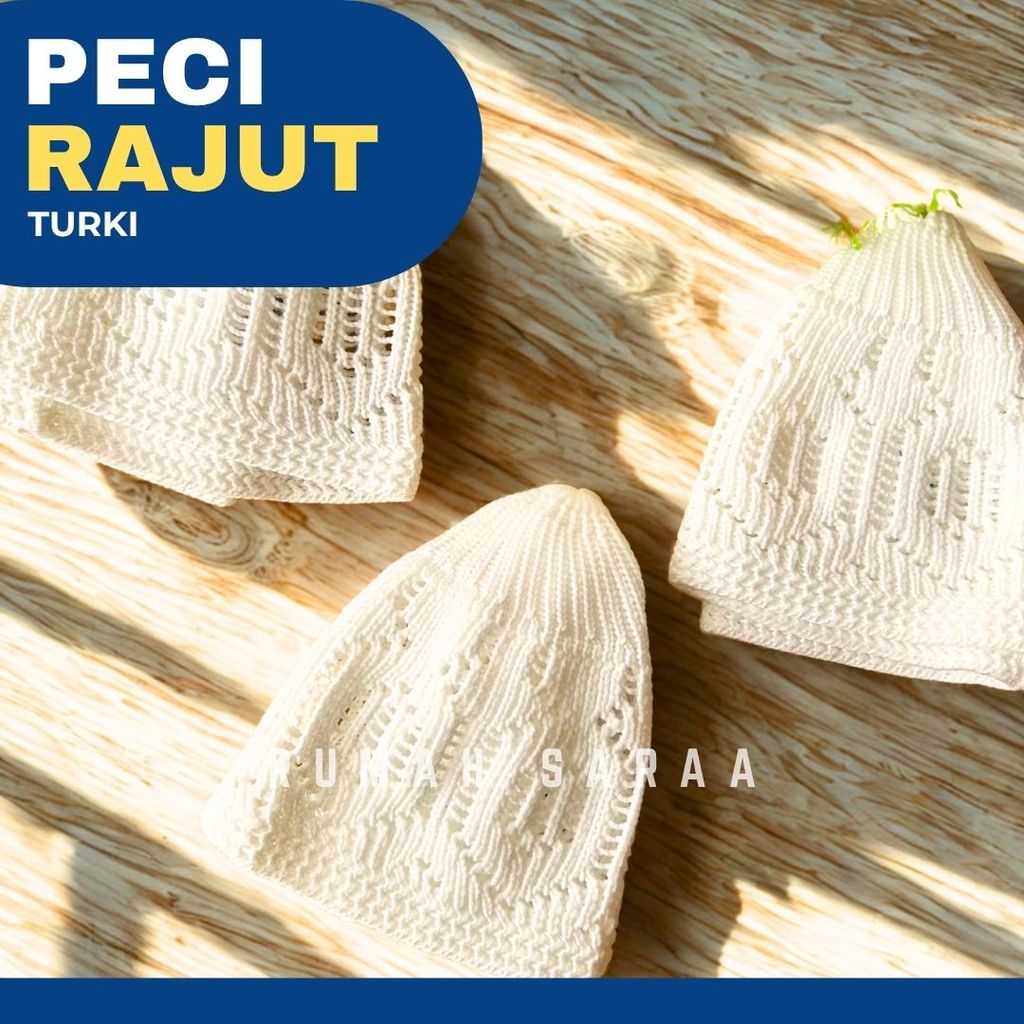 PECI TURKI | LOBE | KOPIAH | RAJUT ASLI