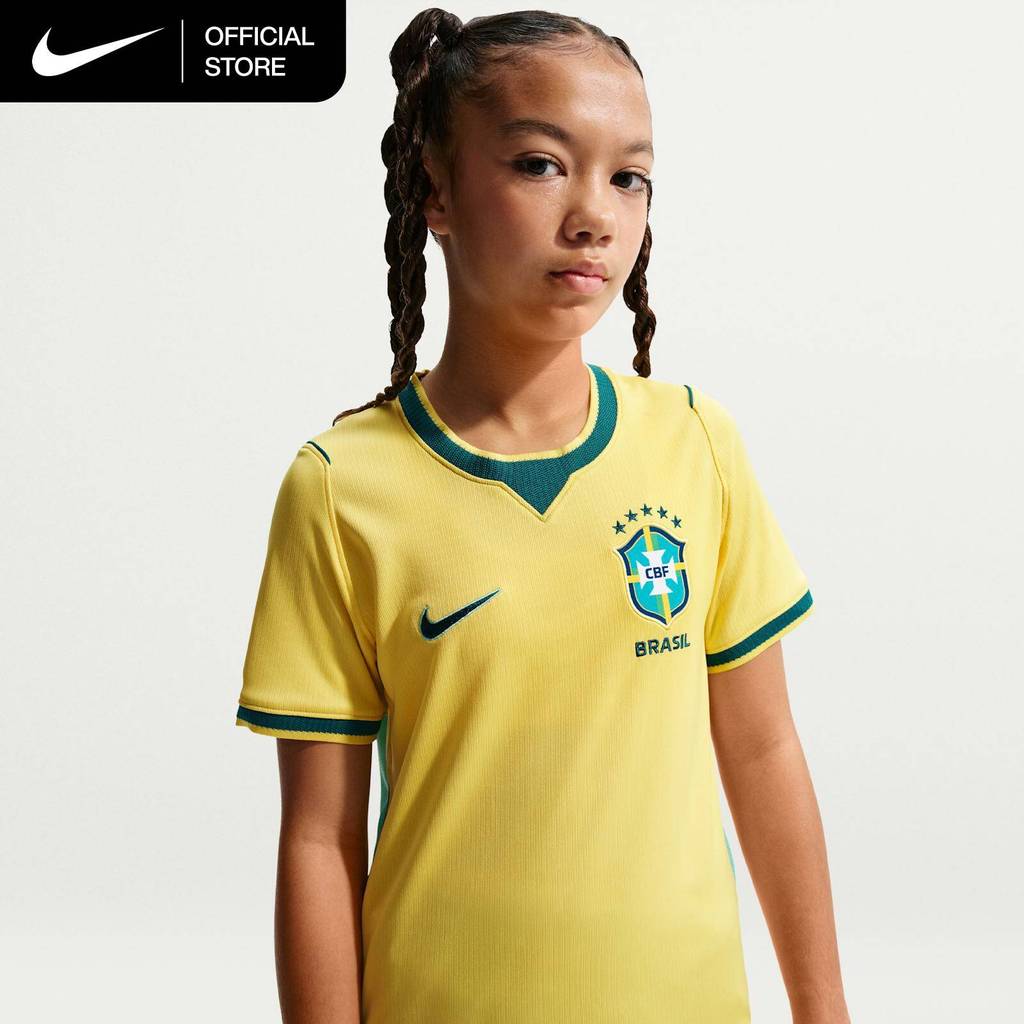 Nike Dri-FIT Older Kids' Brazil 2026 Stadium Home Soccer Replica Jersey - Canary [IO2231-724]