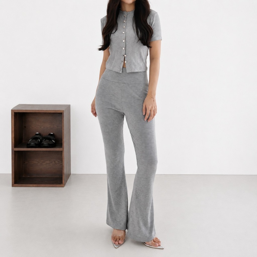 VH - Flare Pants Highwaist Celana Kulot Panjang Wanita Premium Kekinian Ootd Simple