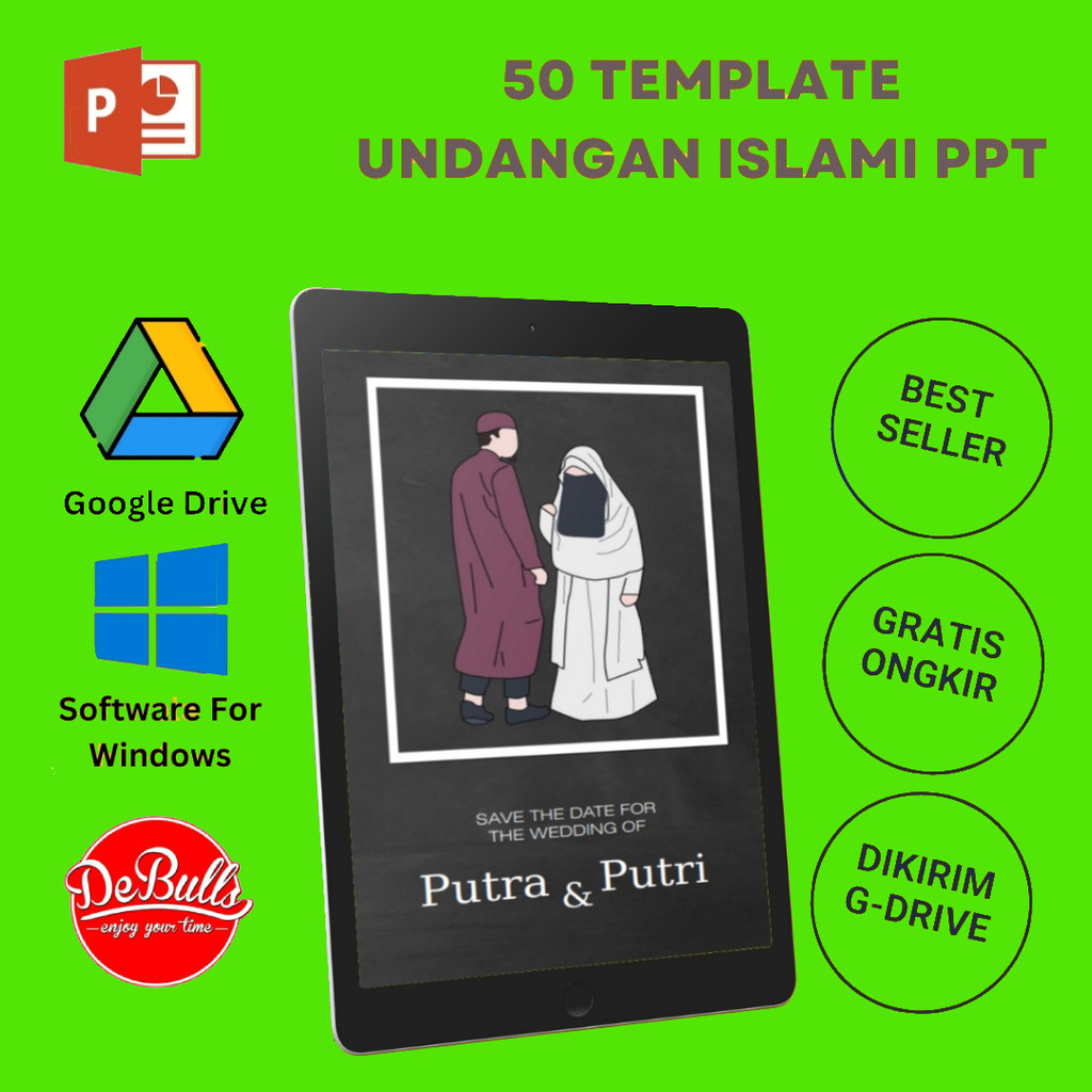 50 Template Undangan Digital Islami Pernikahan Syari Wedding Islamic Format PPT - Powerpoint