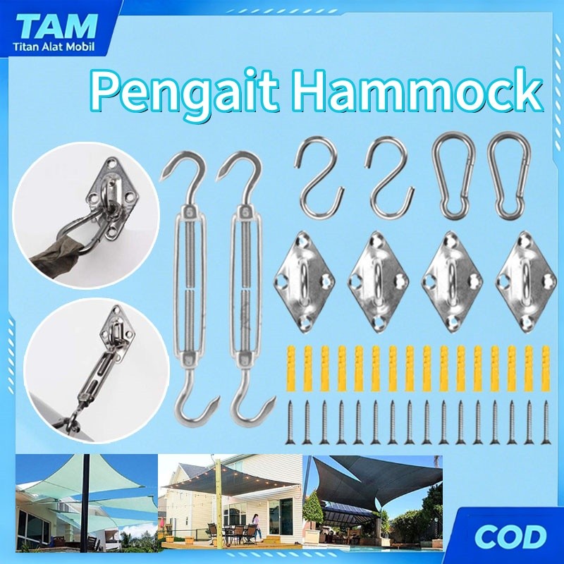 Sun Shade Sail Hardware Kit/304 Stainless Steel Hook/Adjustable Turnbuckle Shade Sail Hardware Kit