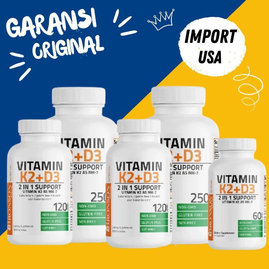 Original vitamin Bronson Vitamin K2 D3 | D3 5000IU K2 90mcg Bone Heart Immunity