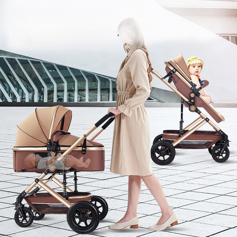 Lightweight Twoway Stroller Oneclick Folng High Landscape Shock Absorption Fourseason Fourwheel Stroller