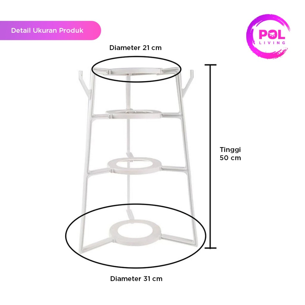 SP POL - Rak Panci Dapur 3 Susun Plastik