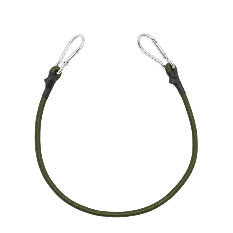 Bungee Cords With Carabiner,Green Extra Strong Elastic Rope With Carabiner Hooks for Camping, Bike R