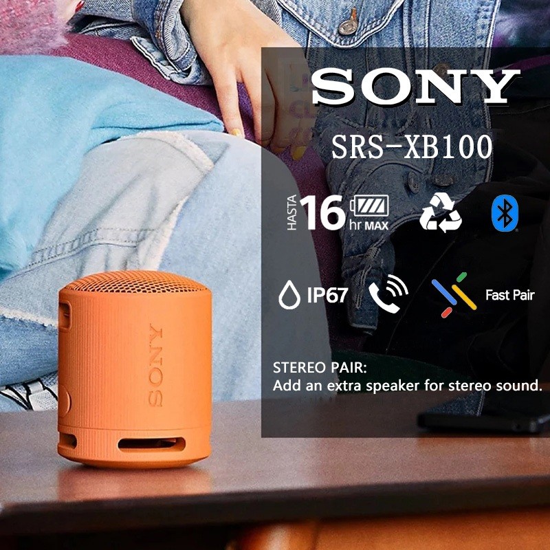 Sony SRS-XB100 Portable Wireless Speaker Bluetooth Extra Super Bass Battery Up to 16h Android & IOS 