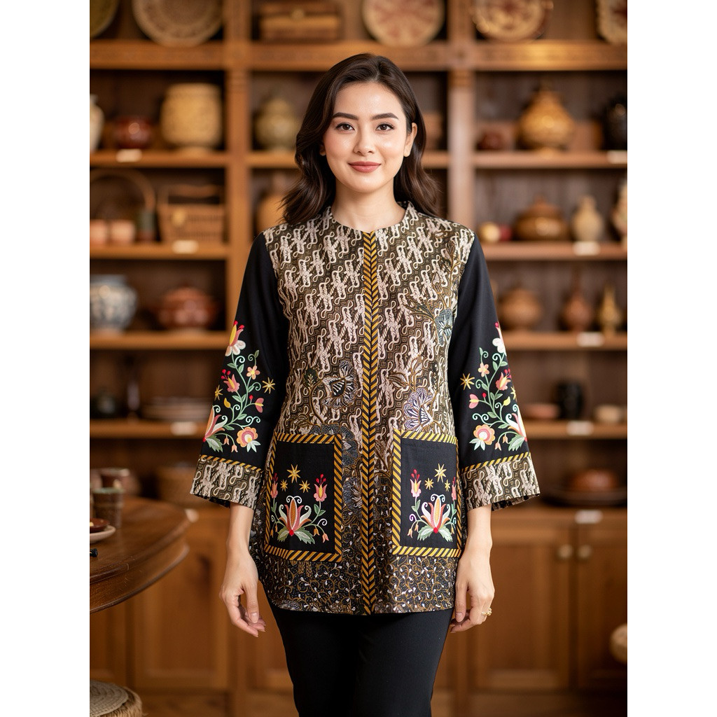 Atasan batik sultan , Blouse batik Wanita Premium Yata Blouse