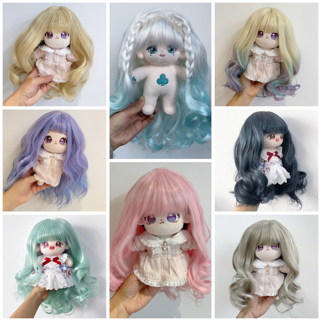 20cm Cotton Doll Hair 20cm Humanoid Doll Bangs Long Hair Doll Wig Accessories