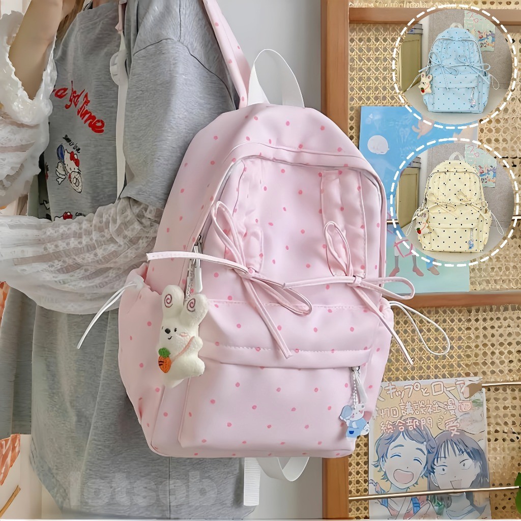TRISANSHOP [Ready]Tas Sekolah Lucu Wanita/Tas Sekolah Korean Style/Tas Pink/Tas Ransel Wanita Kapasi