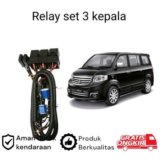 Relay Set Lampu Utama LED H4  Mobil Suzuki APV Koko