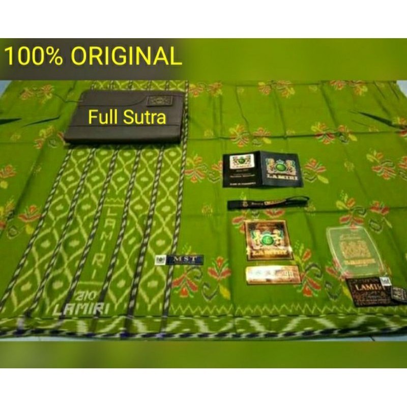 [12.12 ORIGINAL] Sarung Lamiri 100% Full Sutra Motif Kembang Asli Pabrik