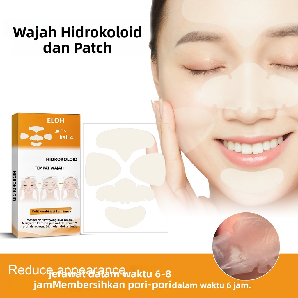 EELHOE Plester Hidrogel Wajah Jerawat Portabel Transparan Tak Terlihat Plester Hidrogel Tubuh Jerawa