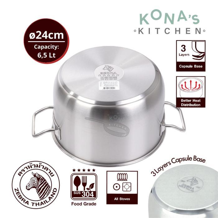 Zebra Sauce Pot 24 Cm Estio Pros (162234) / Panci Masak Stainless